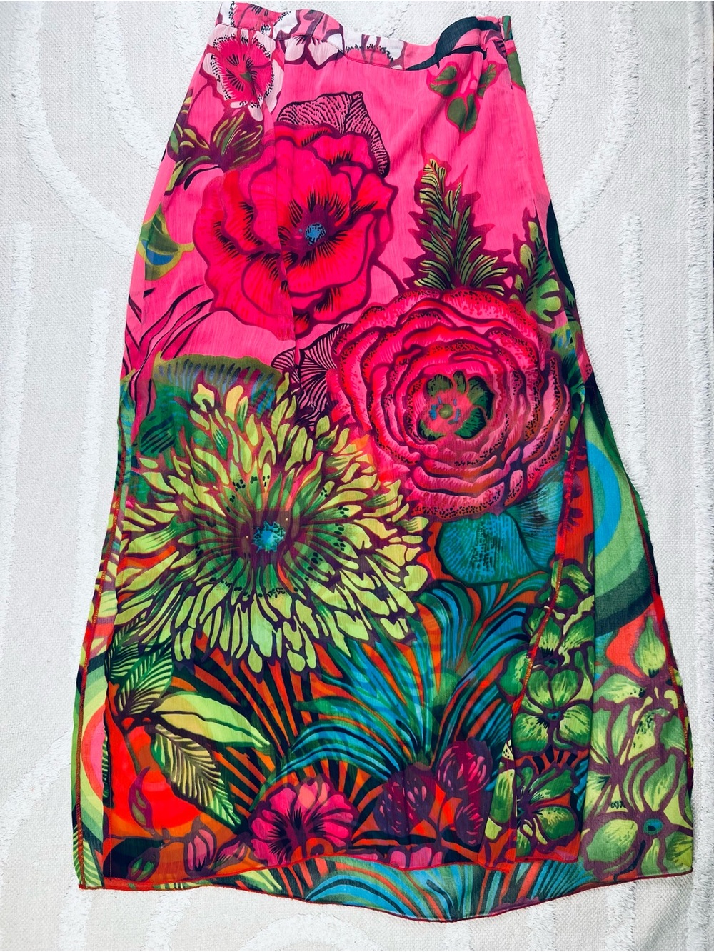 Desigual Brenda Pink Floral Semi-Sheer Maxi Skirt – EU 40 / US 12